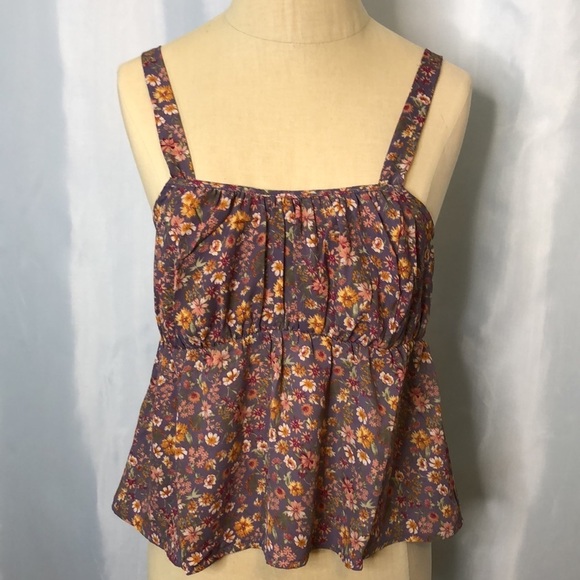 Pink Rose Women’s Spaghetti Straps Floral Top    Size S - Picture 2 of 10